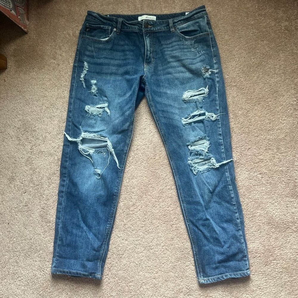 Distressed Blue Jeans